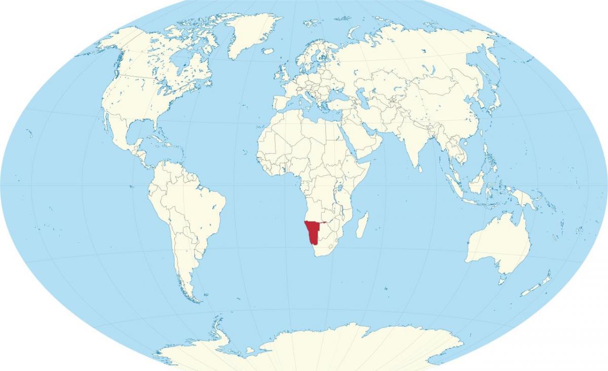 Namībija atrašanās vietu uz pasaules kartes