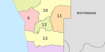 Politiskajā kartē, kā Namībijā