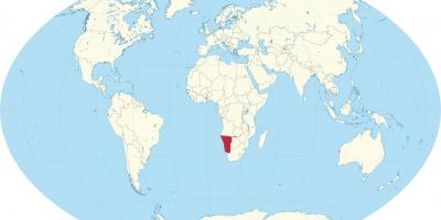 Namībija atrašanās vietu uz pasaules kartes