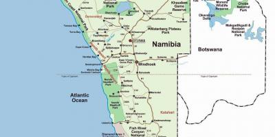 Skeleton coast Namībija karte